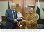 Egyptian Ambassador called on Ms. Zobaida Jalal, Minister for Defence Production Ambassador