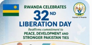 Rwanda celebrates 32nd Liberation Day,reaffirms commitment to peace & stronger Pakistan ties